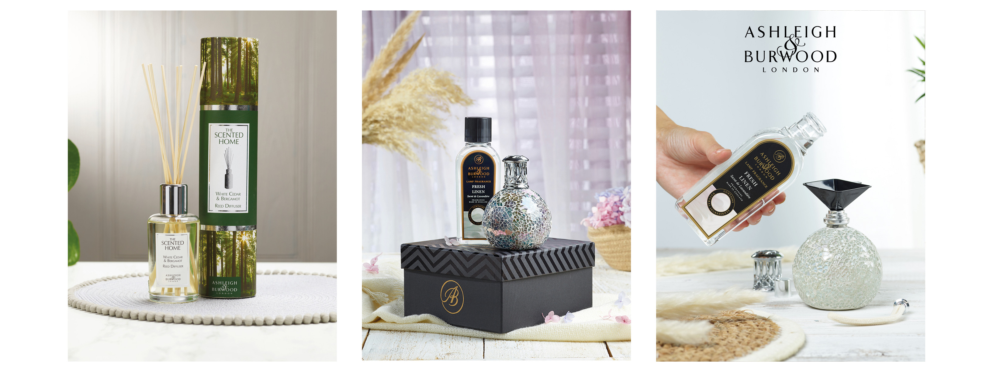 Verrijk uw winkel met de betoverende geuren van Ashleigh & Burwood. Dit prestigieuze geurmerk staat sinds 1993 bekend om zijn hoogwaardige geurproducten en onderscheidt zich met een breed scala aan geuren om elke ruimte in huis te transformeren.